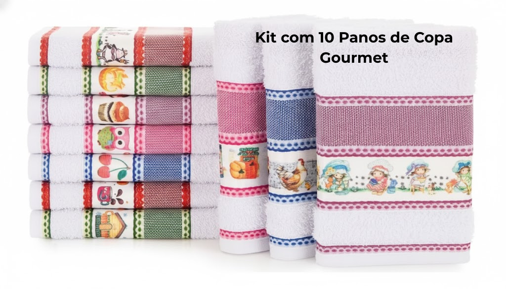 Kit com 10 Pano de Copa Gourmet