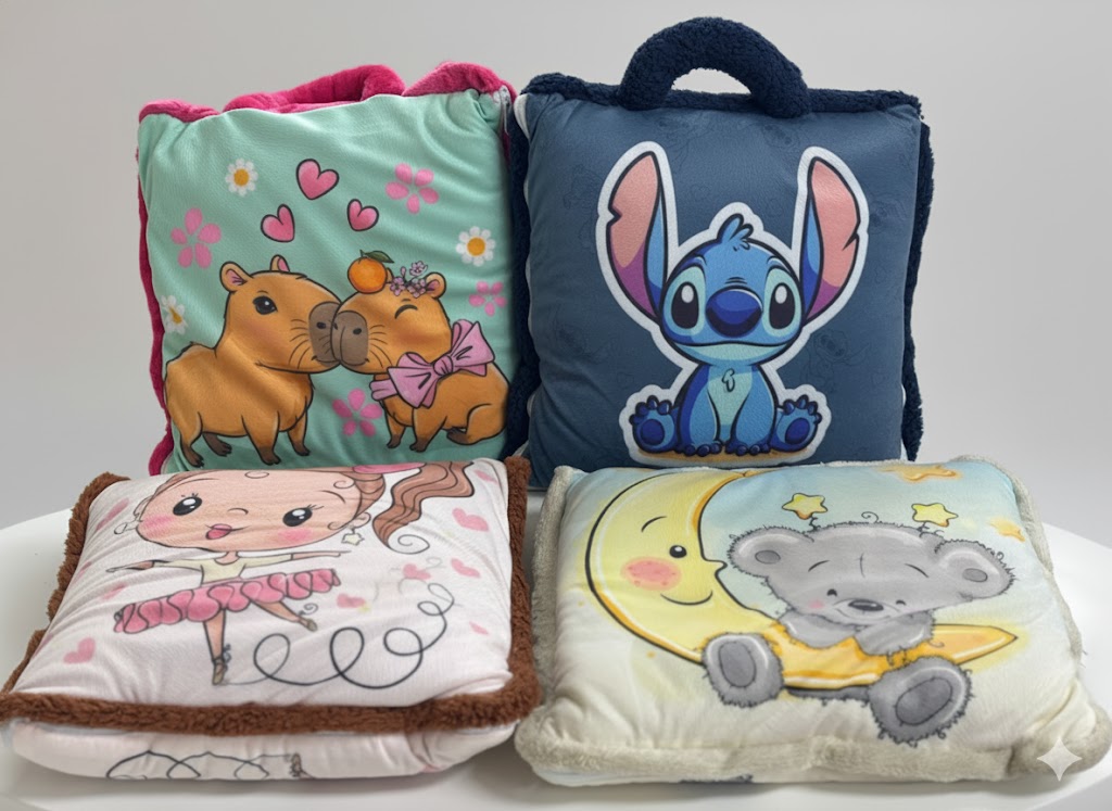 Manta 3 em 1 - Travesseiro/Manta/Bolsa