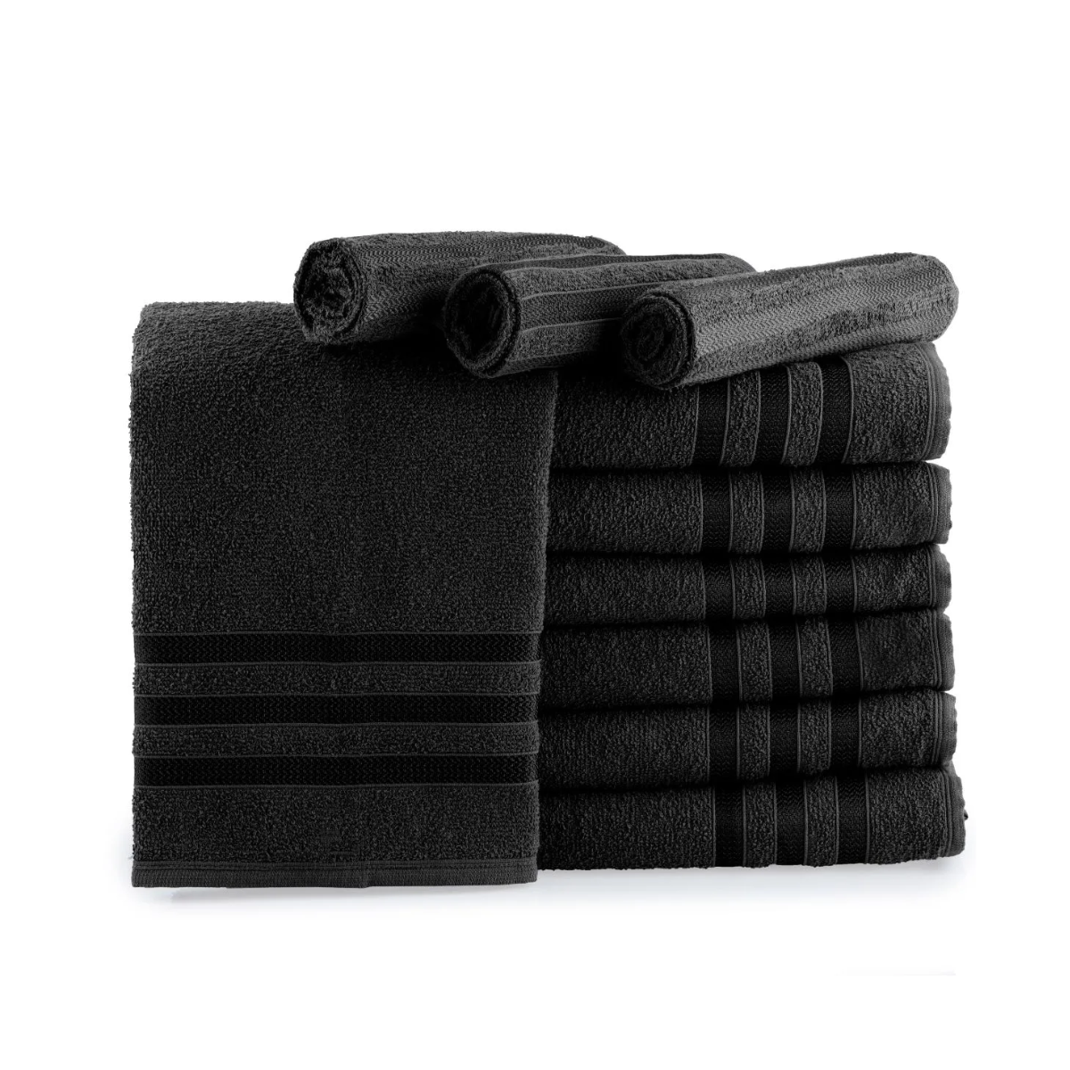 Kit com 10 Toalhas de Salão Preta