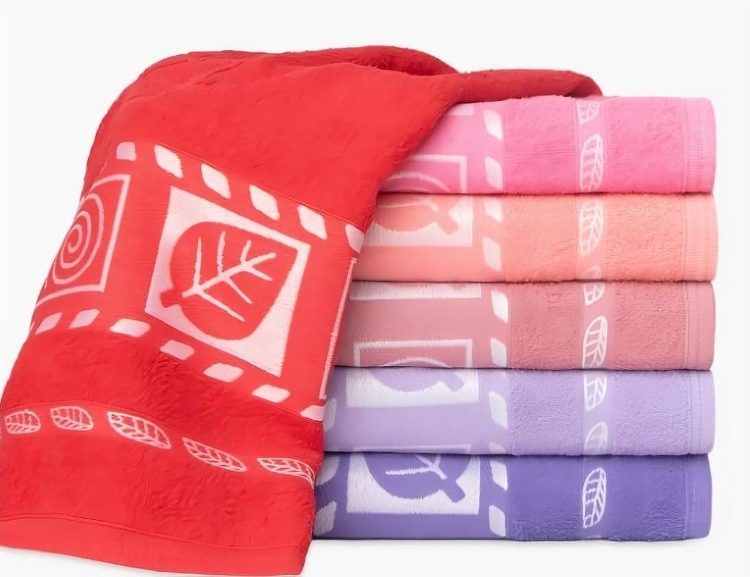 Kit 5 Toalhas de Banho Folhas